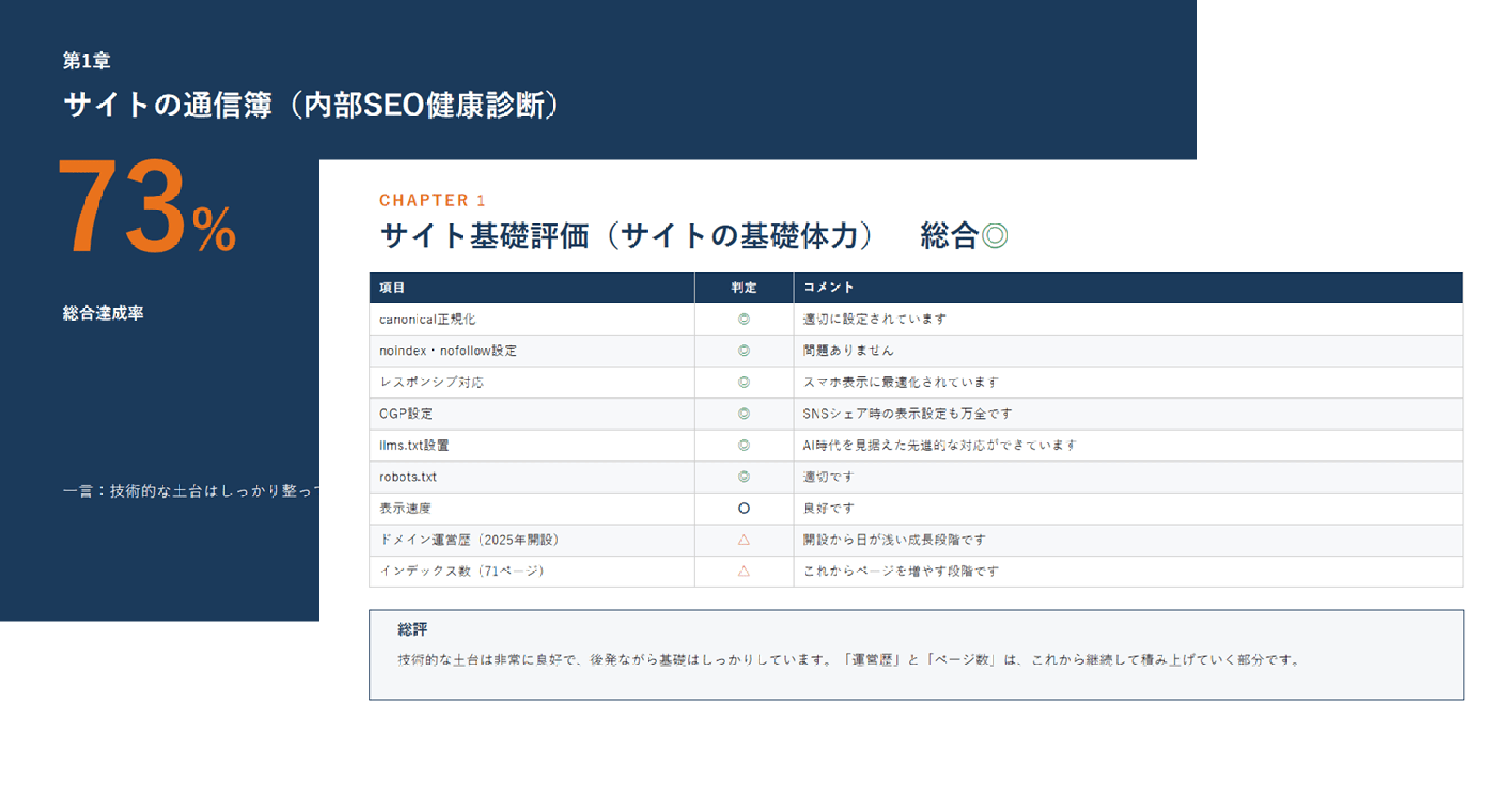 内部SEOスコア見本