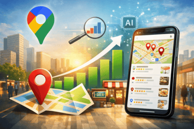 Googleマップ運用とMEO対策によって来店数が増加するイメージ