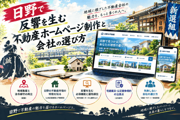 日野で反響を生む不動産ホームページ制作と失敗しない会社の選び方を解説するイメージ